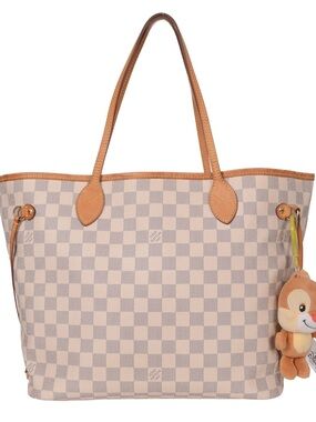 ♥️Louis Vuitton MM White Leather Tote Shoulder Bag♥️